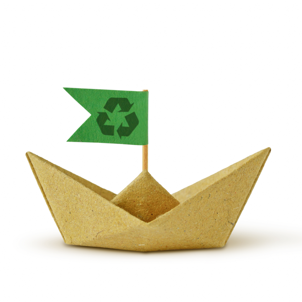 Boot aus Recyclingpapier